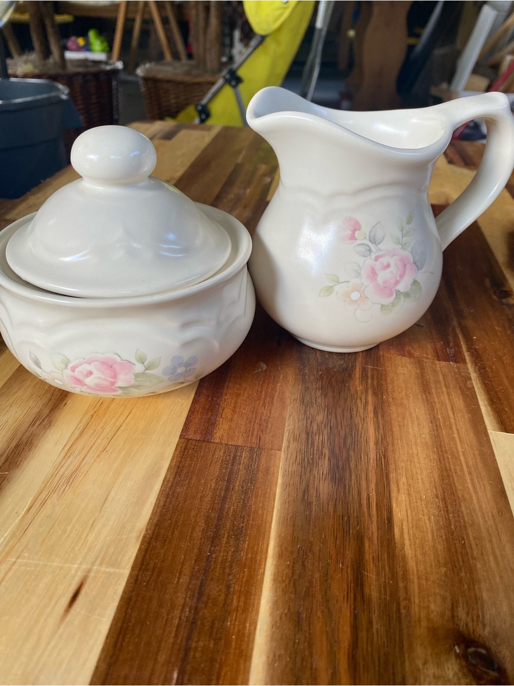Vintage Pfaltzgraff “Tea Rose” Creamer & Covered Sugar Bowl – USA Made | Classic
